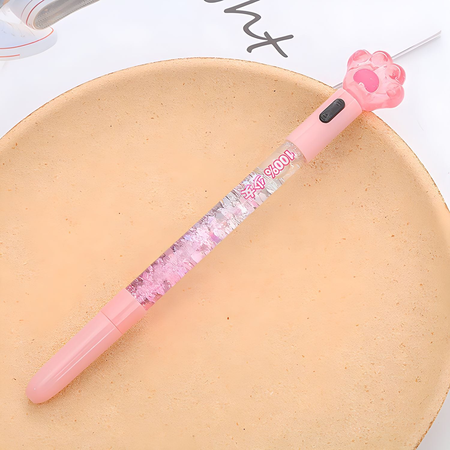Wholesale Cute Cat Paw Glowing Quicksand Colored Light Gel Pen