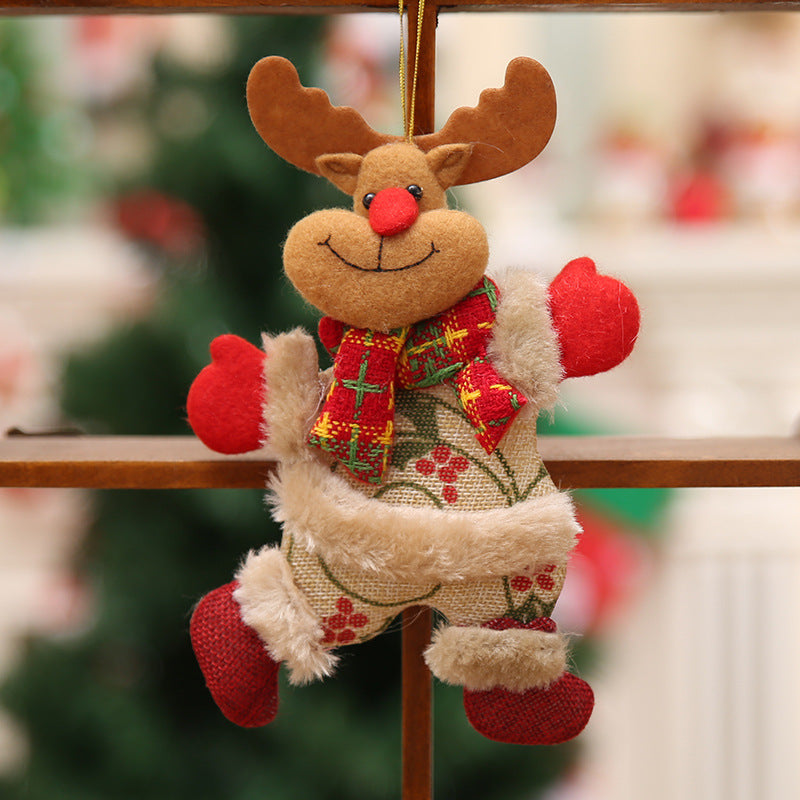 Wholesale Christmas Tree Accessories, Old Man, Snowman Bear, Fabric Doll Pendant