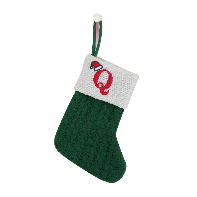 Wholesale Woolen Socks Embroidered Letters Children's Candy Gift Bag Ornaments