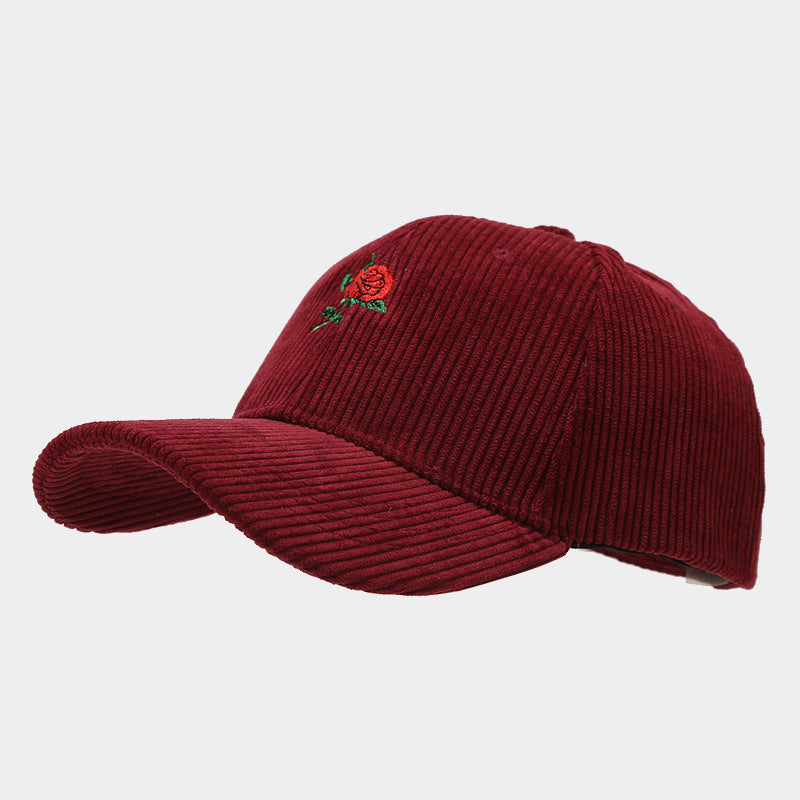 Wholesale rose embroidered baseball spring outdoor travel Sun-proof peaked cap