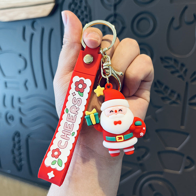 Wholesale Santa Silicone Keychain Christmas Gift