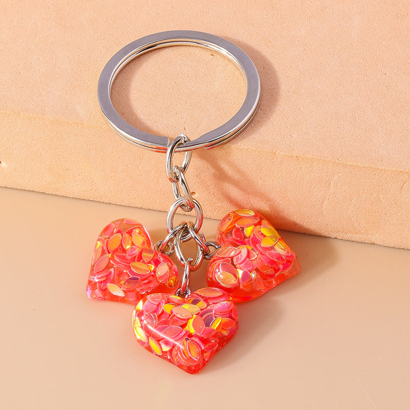 Wholesale Color Love Sequin Keychains
