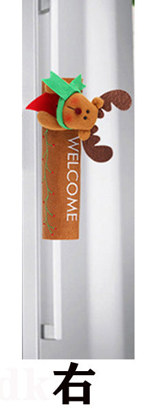 Wholesale 3pcs/pack Fridge Put Gloves Flannel Old Man Snowman Elk Christmas Home Décor