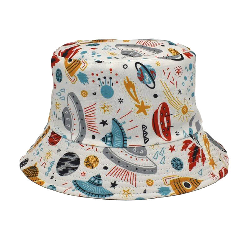 Sombrero de cubo de estampado espacial de algodón de algodón al por mayor