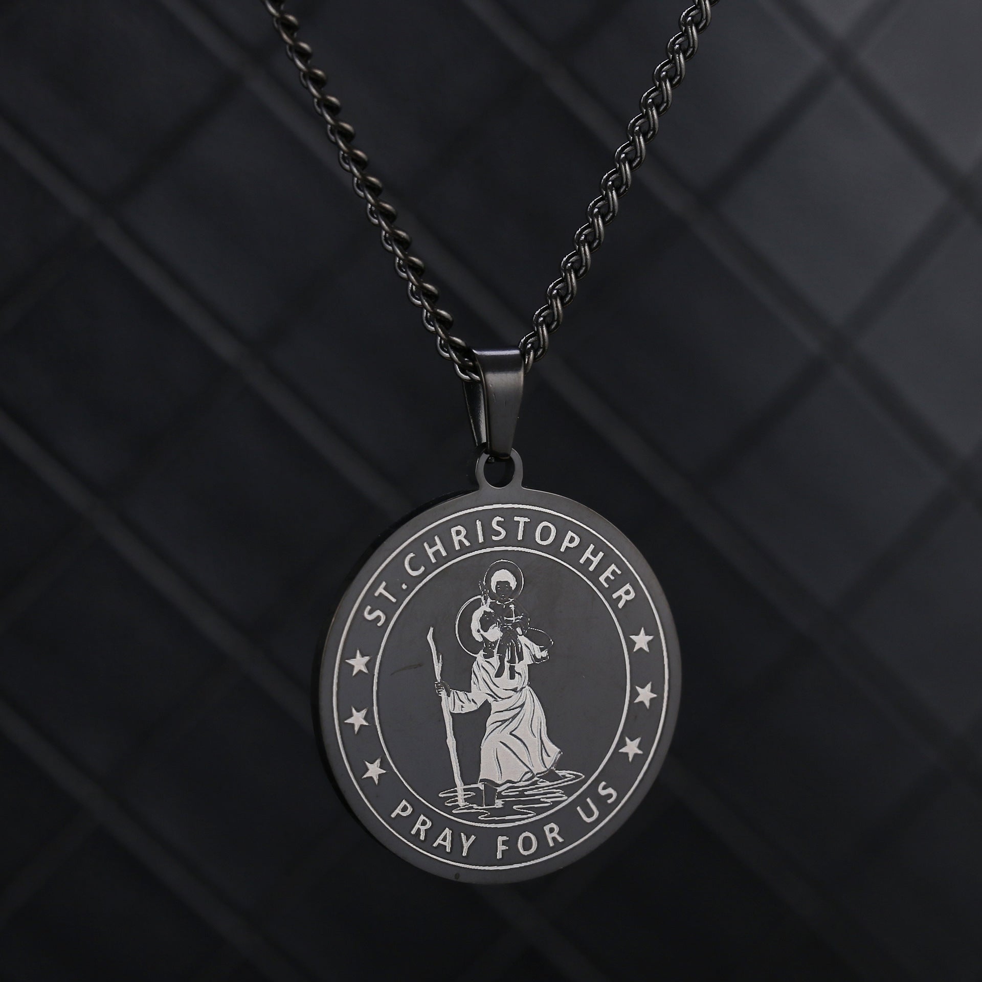 Wholesale St. Christopher Stainless Steel Travel Amulet High-end Niche Necklaces