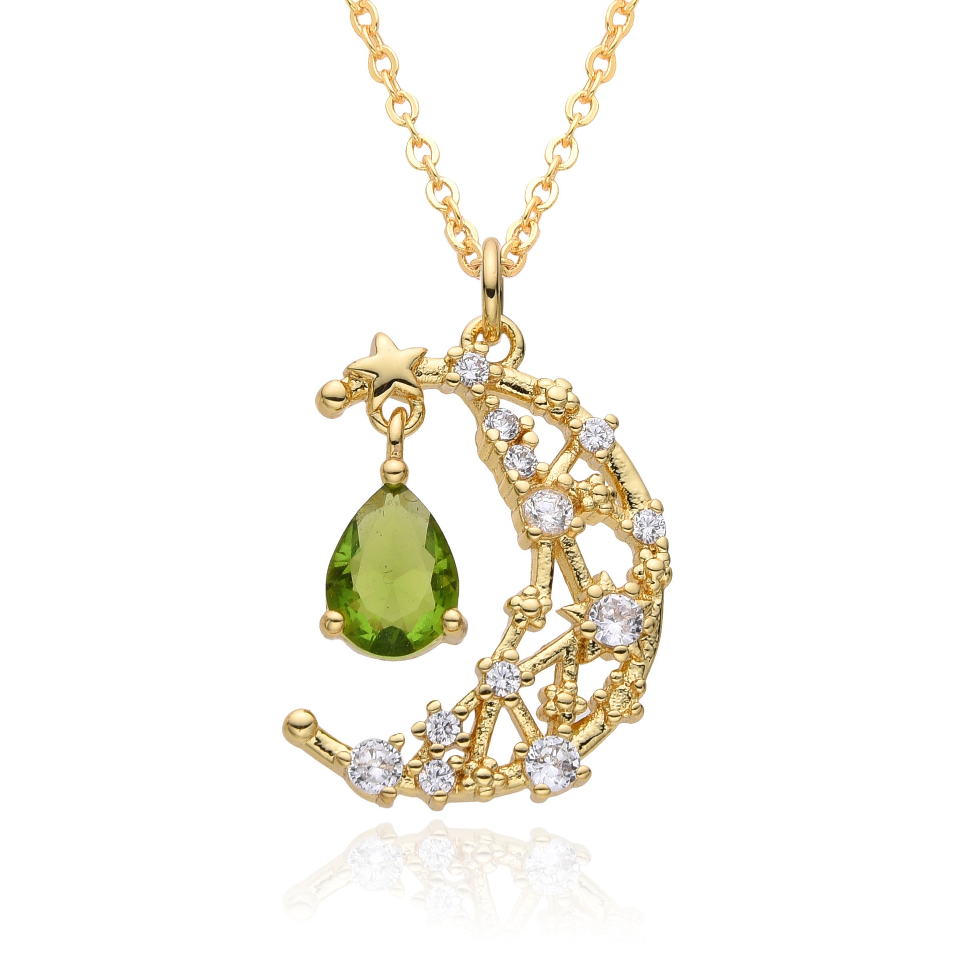 Wholesale Moon Micropaved Zirconia Necklace