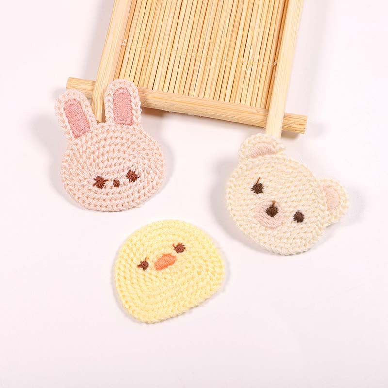 Wholesale 10pcs Cute Animal Head Cartoon Embroidery Patches