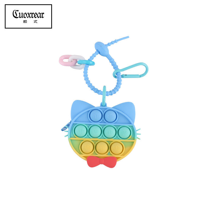 Wholesale Cute Unzipped Coin Purse Cartoon Silica gel Keychain