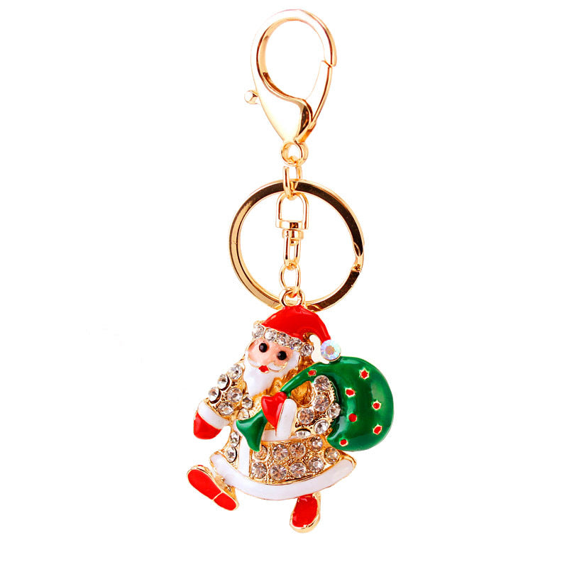 Wholesale Diamond Inlaid Christmas Alloy Keychains