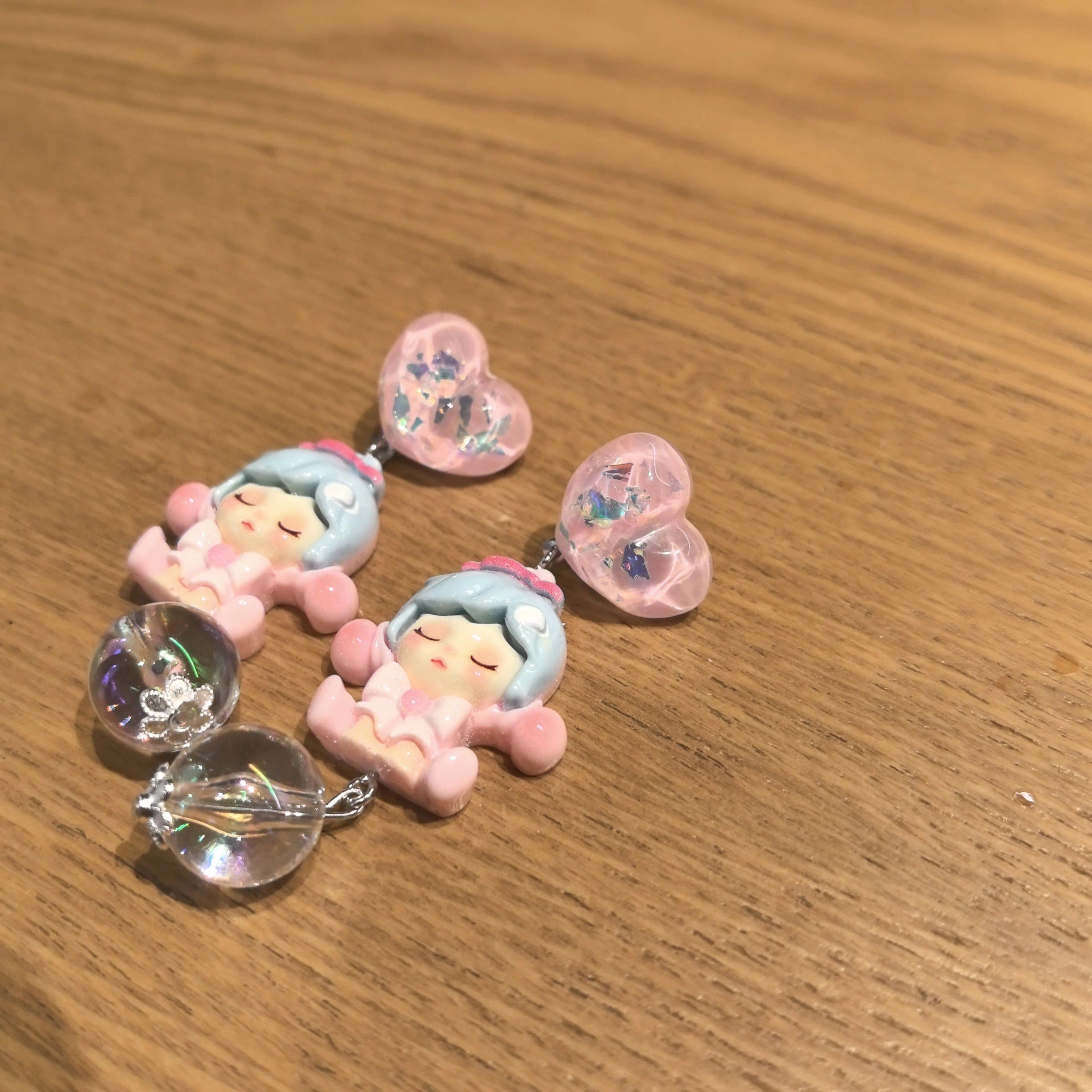 Wholesale personality 925 silver needle tide play pink love cute