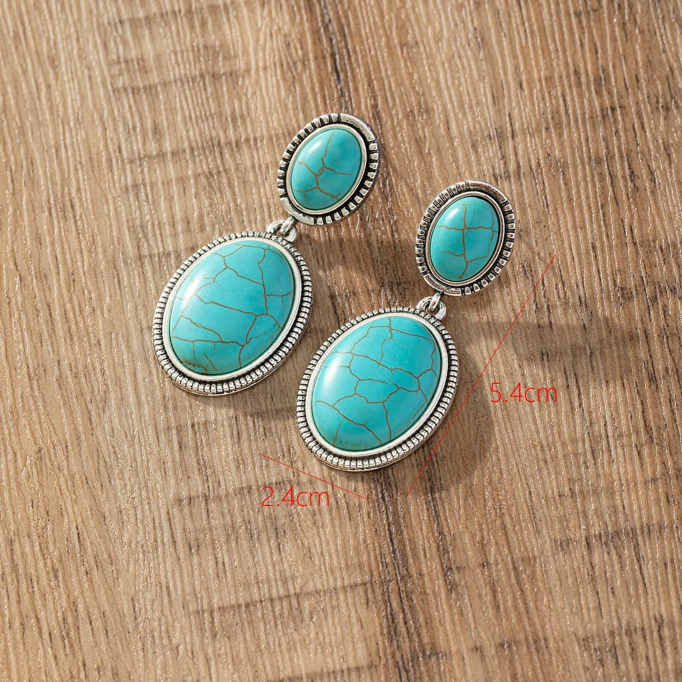Wholesale Exaggerated Bohemian Turquoise Drop Earrings