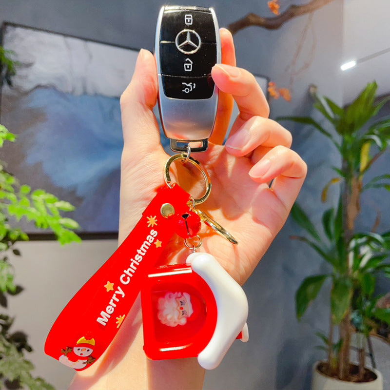 Wholesale Christmas Mini House Pendant Atmosphere Night Light PVC Keychain