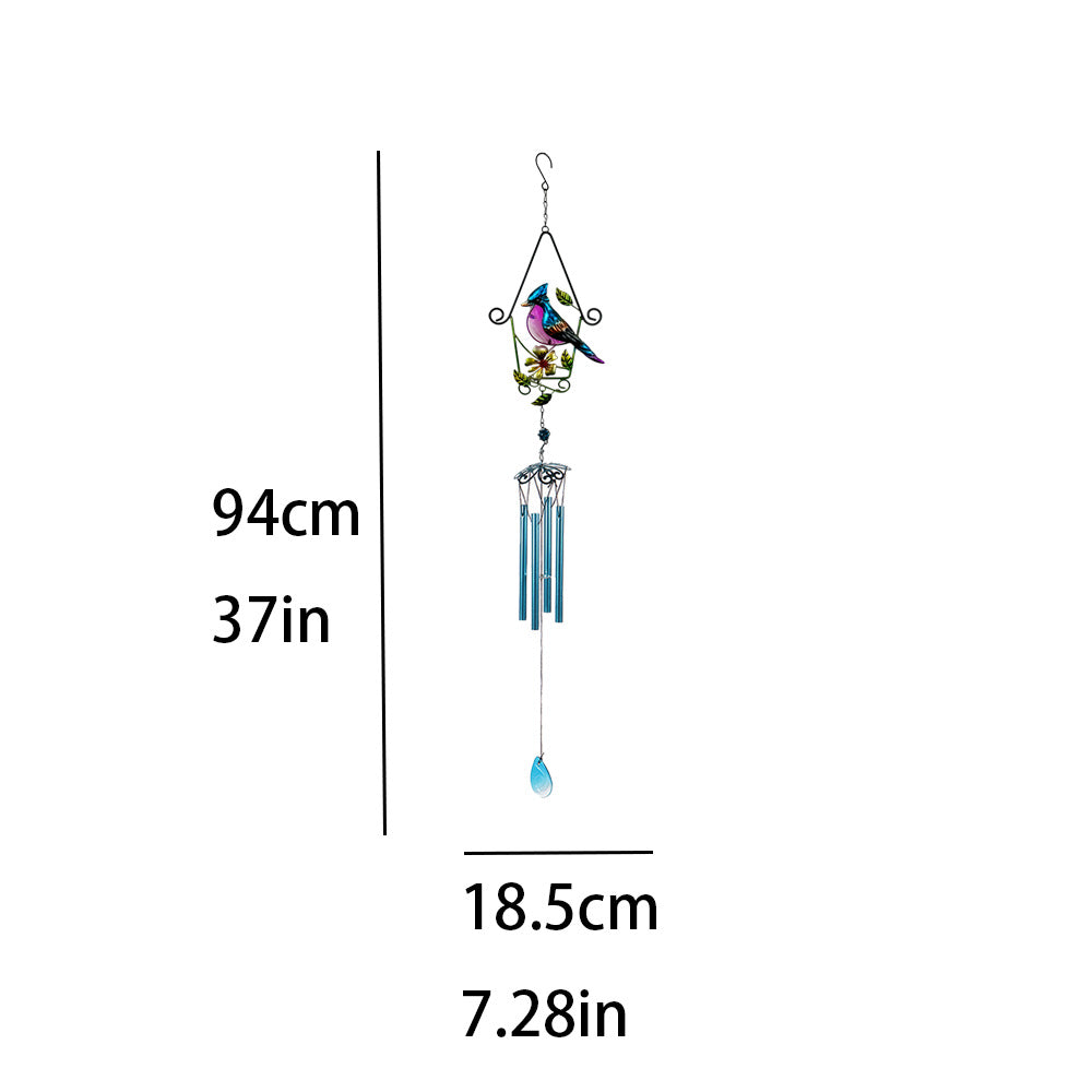 Wholesale  iron bird glass handicraft bird cage wind chime