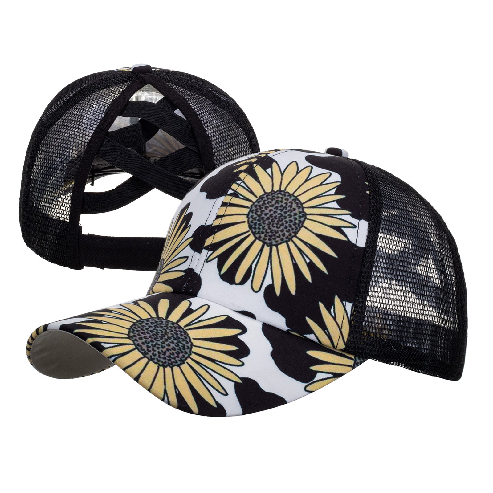 Wholesale Cotton Polyester Cross Ponytail Baseball Hats