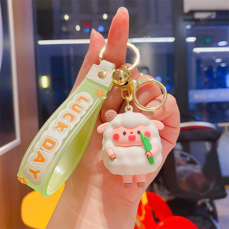 Wholesale Cute Lamb Pendant Silicone Keychain