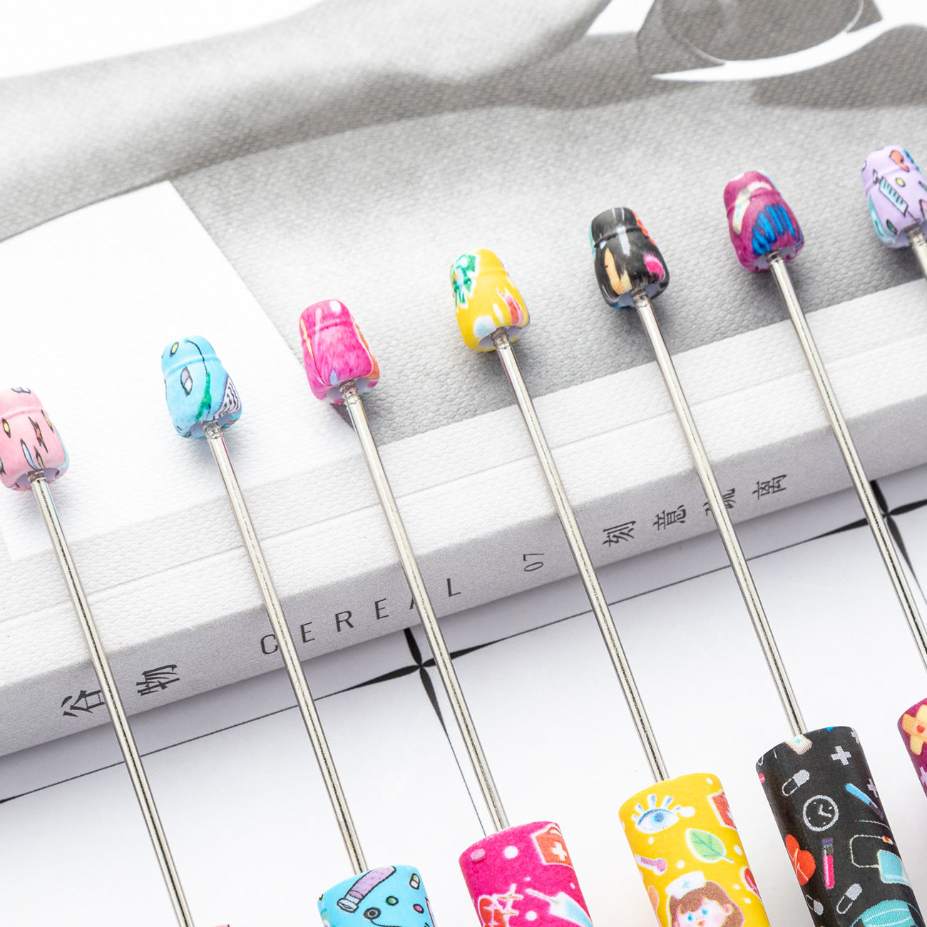 Wholesale Beadable Pen International Nurses Day Printed Plastic Pen DIY for Beaded