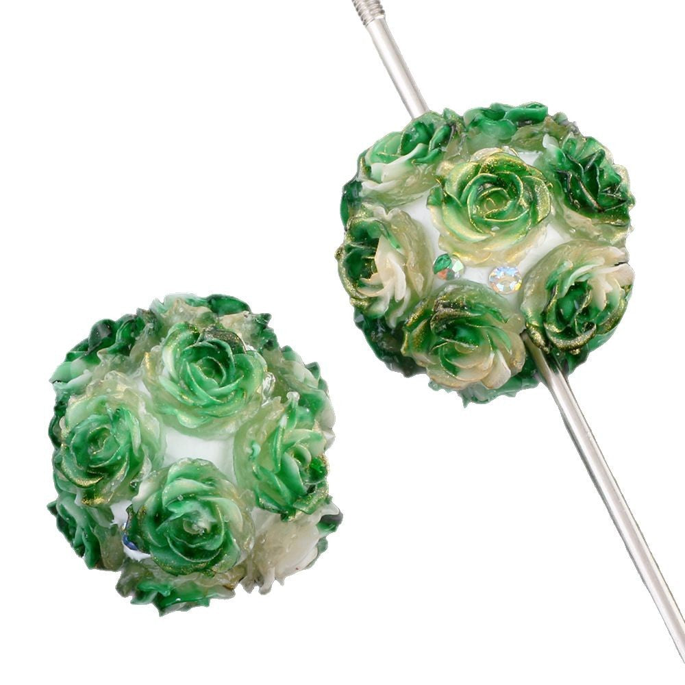 Wholesale 6pcs/pack  Luminous  Soft Flower DIY Wearable Straight Hole Beads