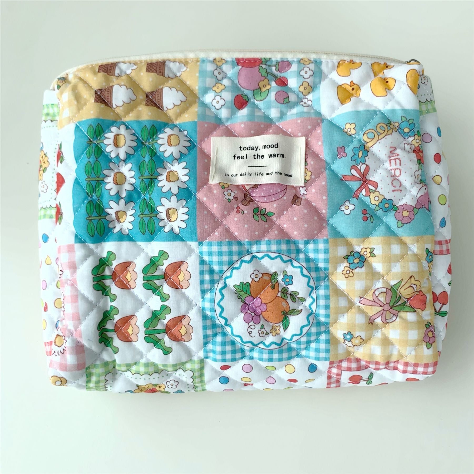 Wholesale Floral Quilted Cotton Storage Bag Cosmetic Bag Liner