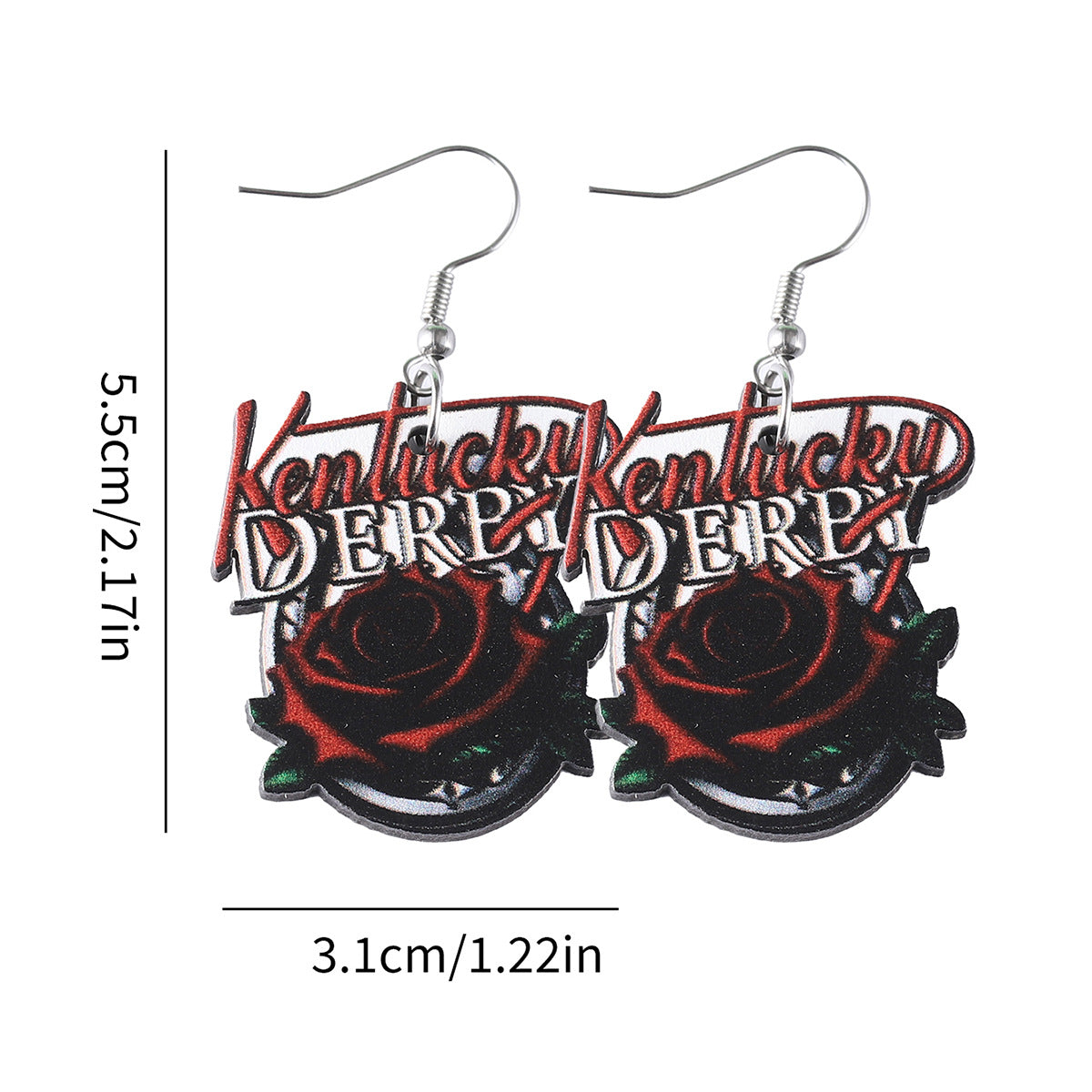 Wholesale Western wind rose horseshoe wooden double-sided earrings