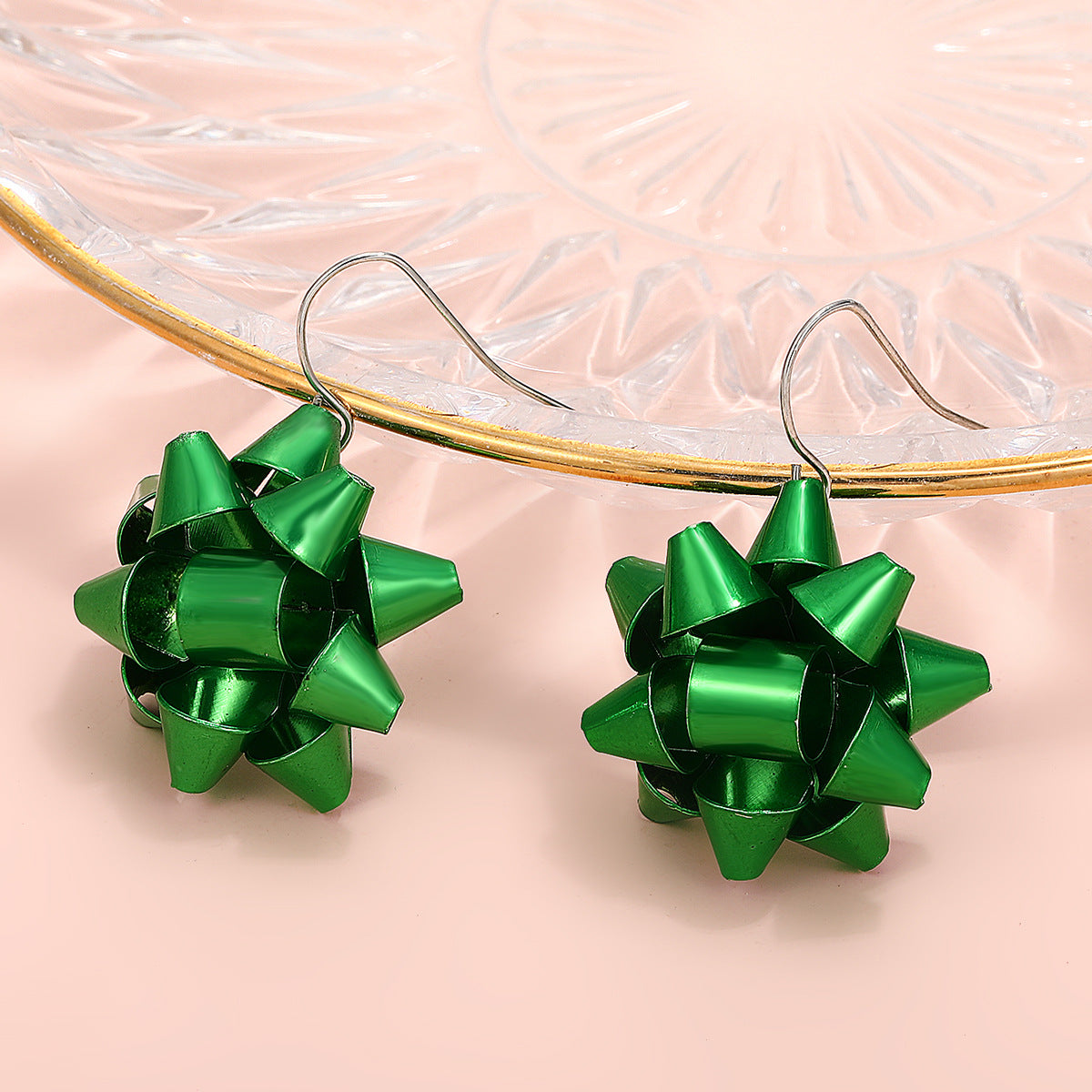 Wholesale Christmas colorful red and green earrings