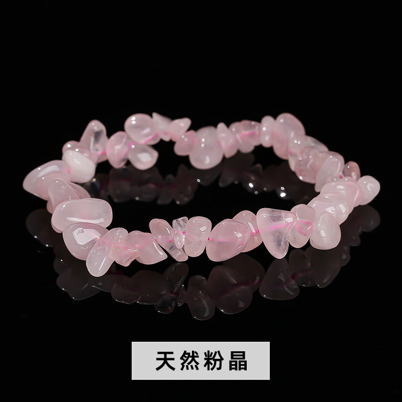 Wholesale natural crystal agate colorful gravel elastic bracelet