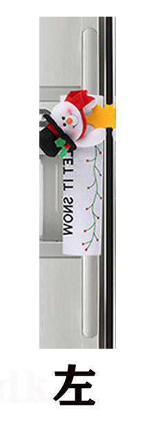 Wholesale 3pcs/pack Fridge Put Gloves Flannel Old Man Snowman Elk Christmas Home Décor