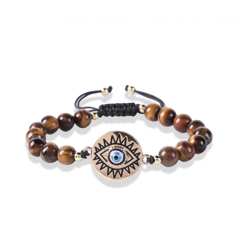 Wholesale Eye of Life Braided Style Natural Stone Beaded Bracelet