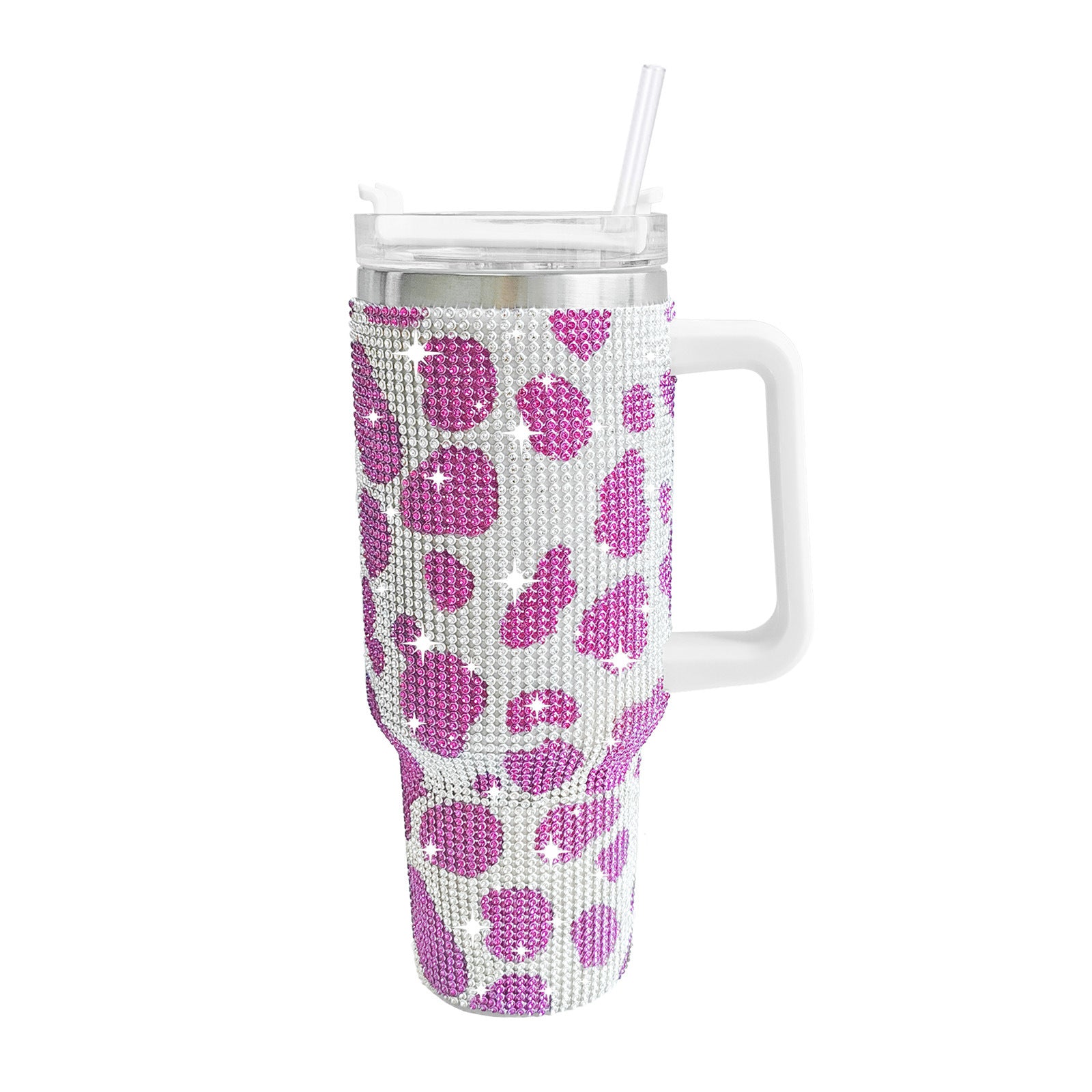 Wholesale Tumbler Ice Bullies Cup  Diamond Cow Print Leopard Print 40oz Stainless Steel Ice Bullies Cup