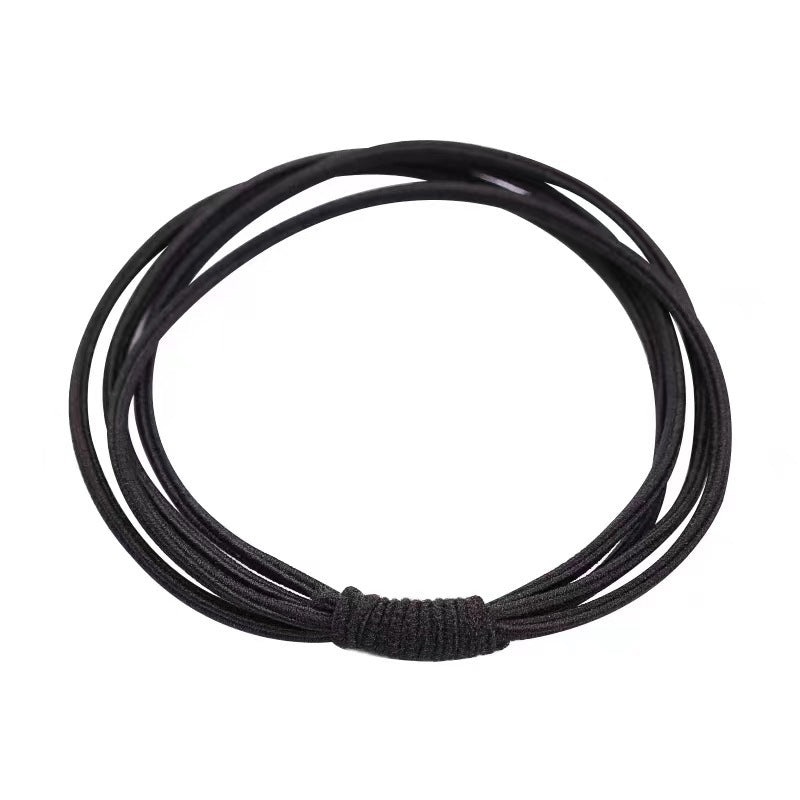 Wholesale Rubber Band High Elasticity, Durable Black, No Damage To Hair, Meatballs Hair Scrunchies