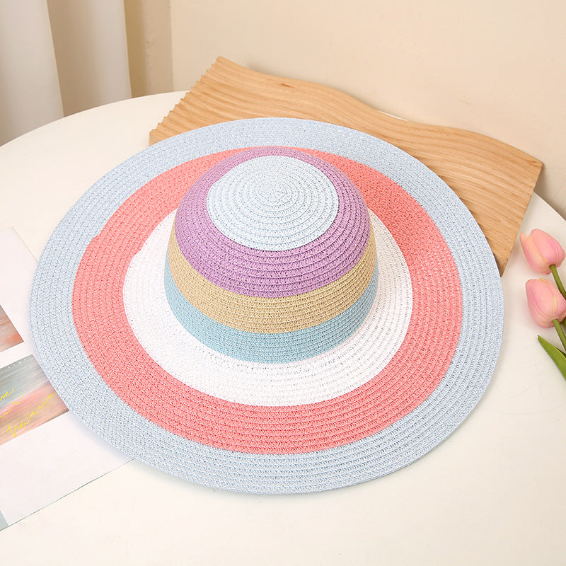 Wholesale of Summer Colored Sun Shading Straw Woven Hats