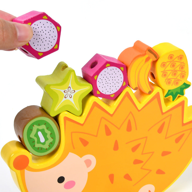 Wholesale Hedgehog Fruit Balanced Beaded Stacked High Building Blocks Cognitive Early Education Educational Cartoon Toys