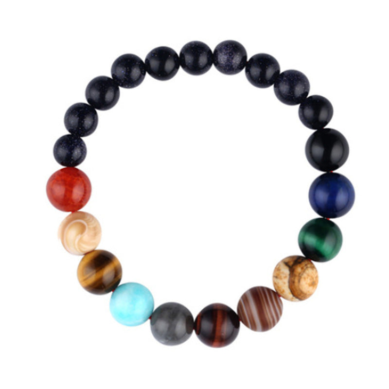 Wholesale Universe Galaxy Eight Planets Blue Sand Bracelet