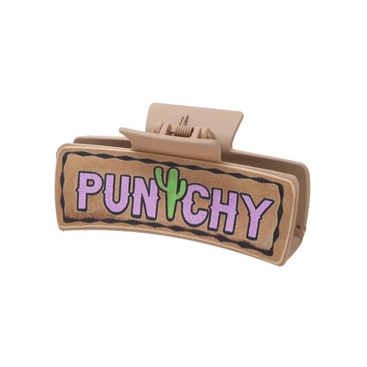 Wholesale Western Style MAMA Cactus HOWDY Leather Hair Clip Shark Clip Combination