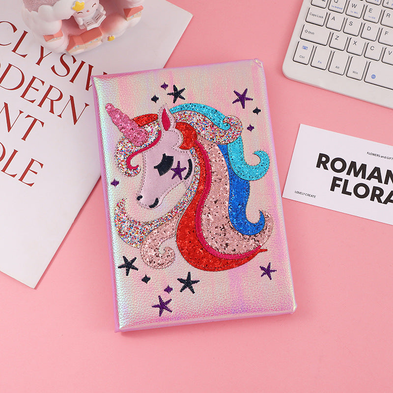 Wholesale Cartoon Unicorn Shiny Notepad Children' s Cute Rabbit Notebook