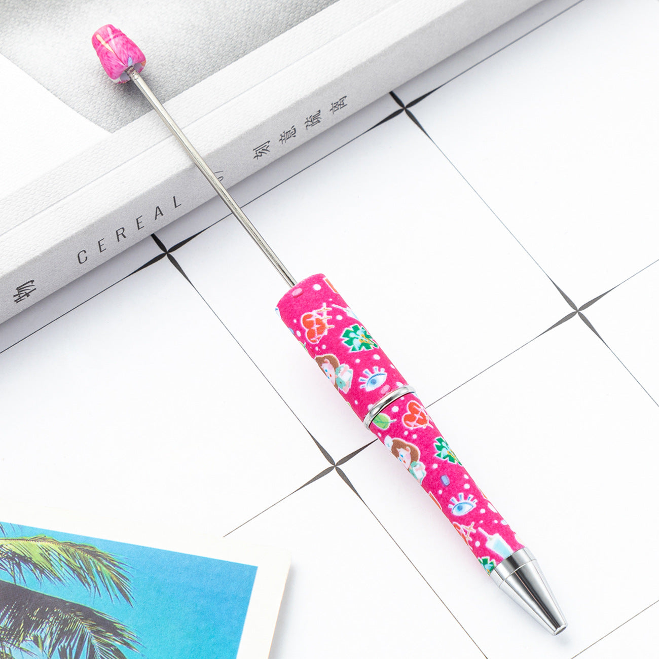 Wholesale Beadable Pen International Nurses Day Printed Plastic Pen DIY for Beaded
