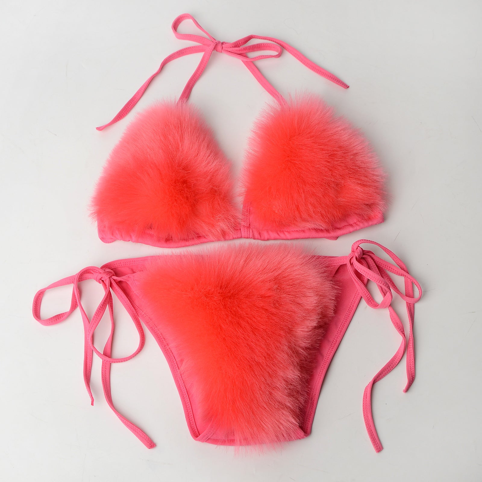 Wholesale Solid Color Bikini Plush Swimwear