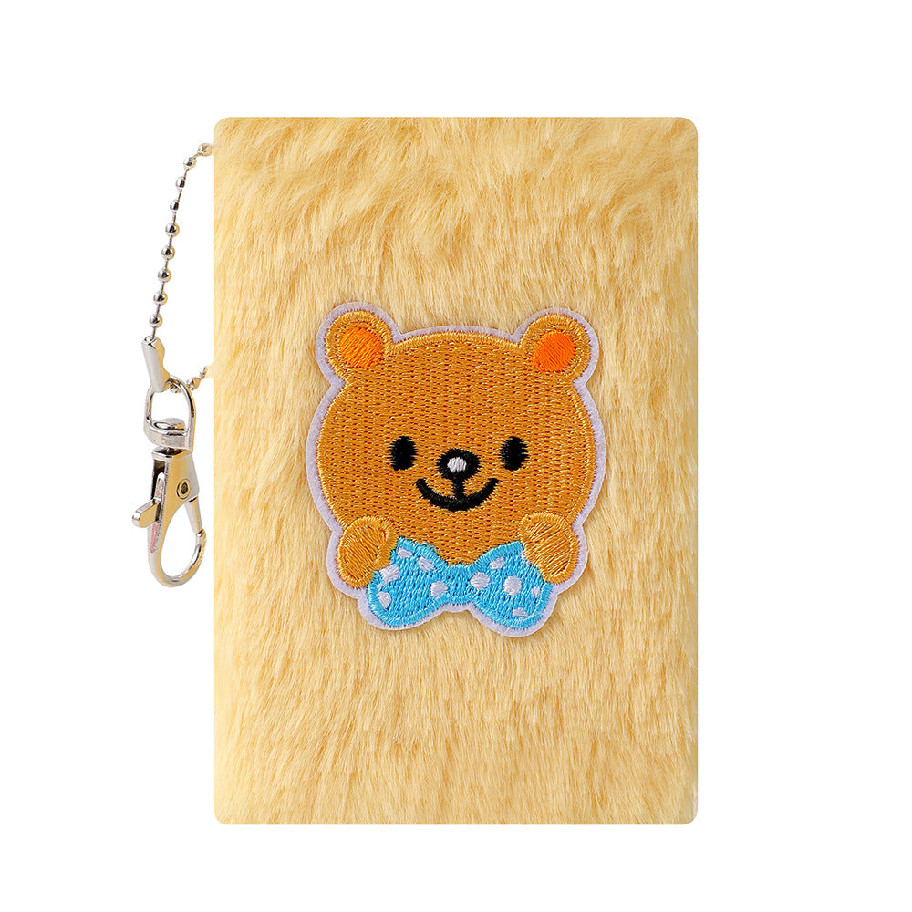 Wholesale Cartoon Embroidered Pocket Mini Plush Notebook