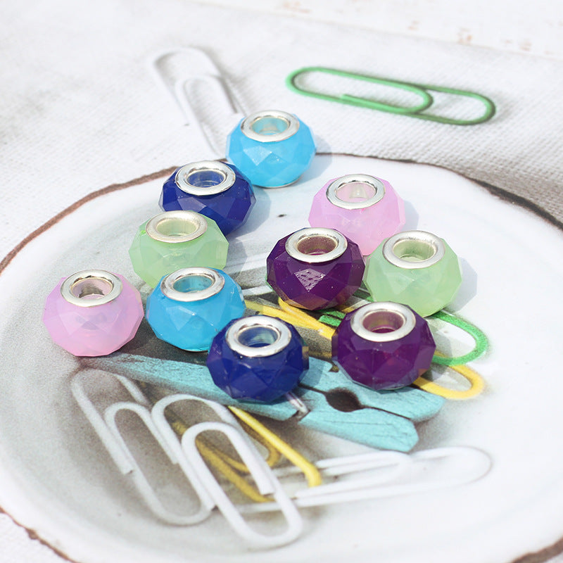 100 piezas al por mayor de 100 piezas de jalea acrílica Corte de color sólido Big Beads