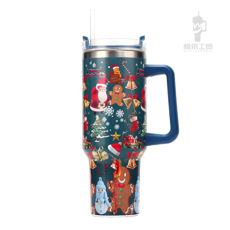 Wholesale Tumbler 40oz Stainless Steel Christmas Car Portable Straw Thermos Cup Ice Bullies Cup