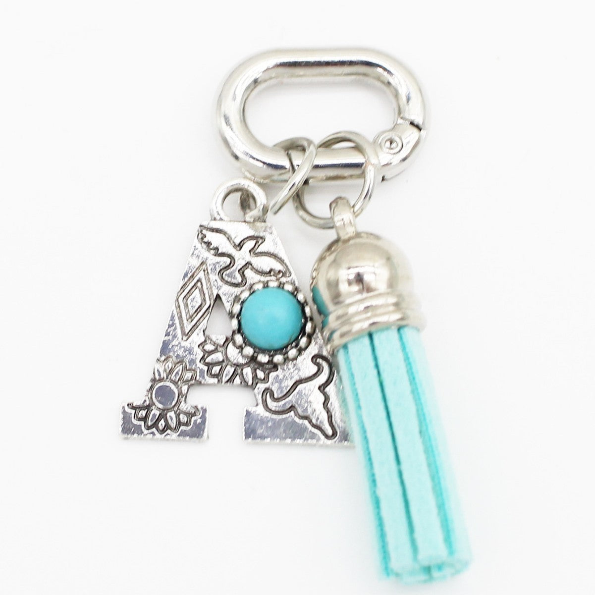 Wholesale ethnic style turquoise 26 letter tassel pendant