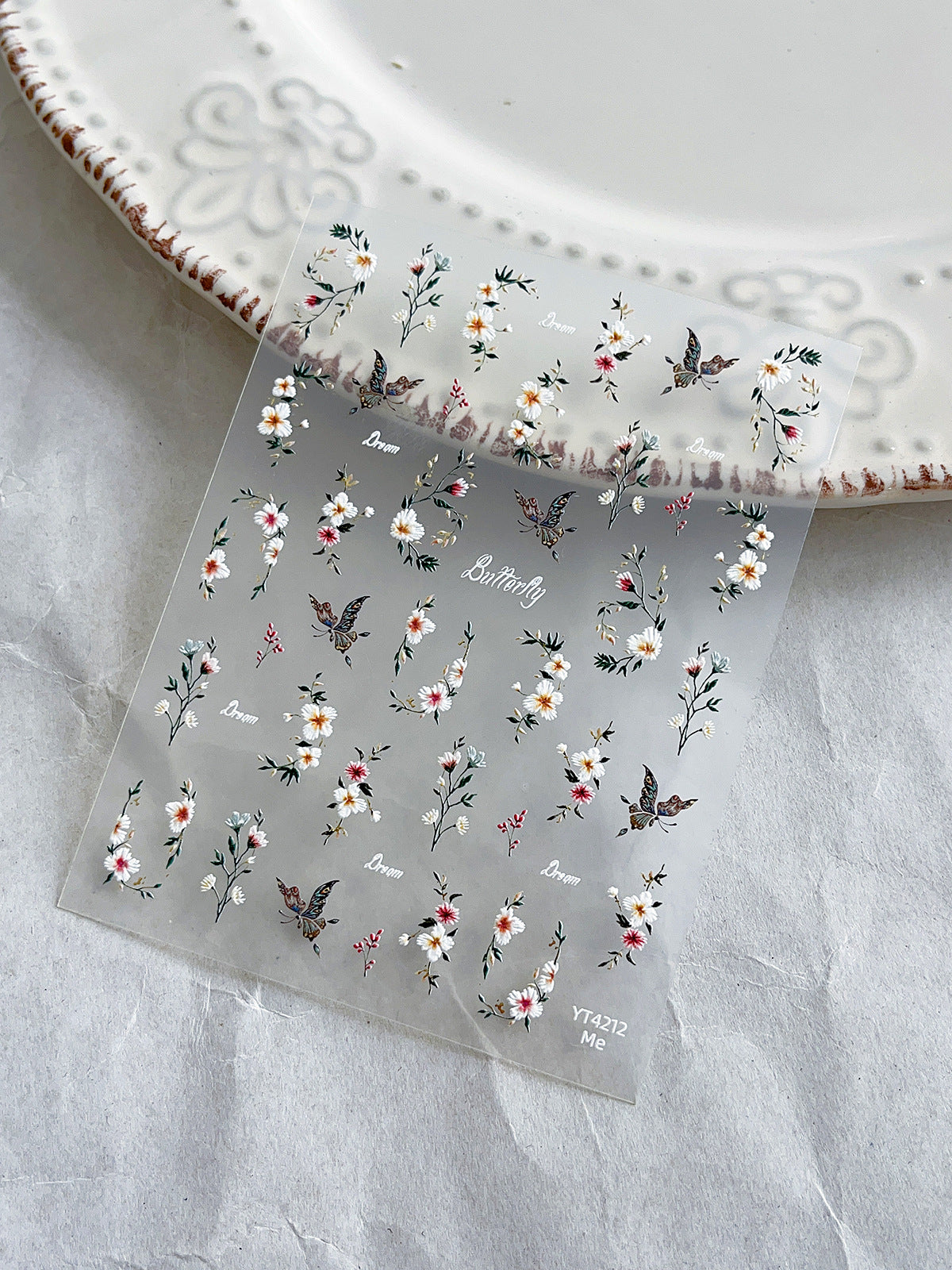 Wholesale Net red colorful butterfly nail art sticker