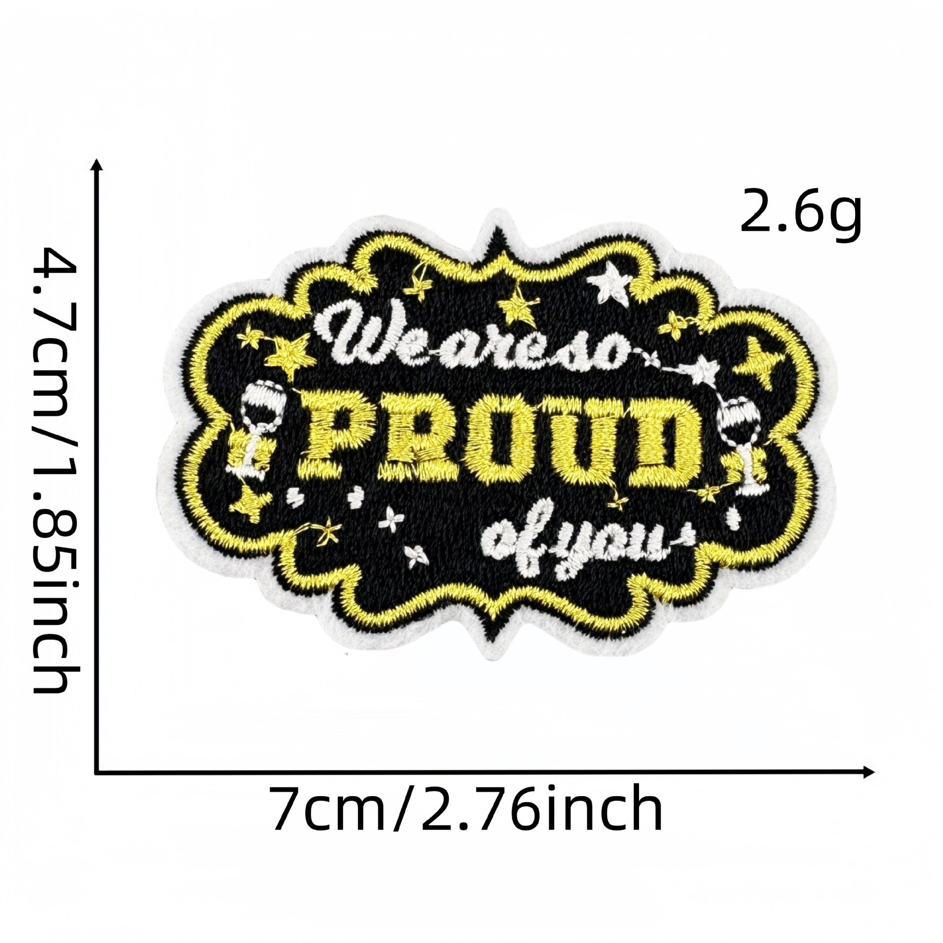 Wholesale Black gold graduation season embroidery patch clothing accessories ironing hot melt glue