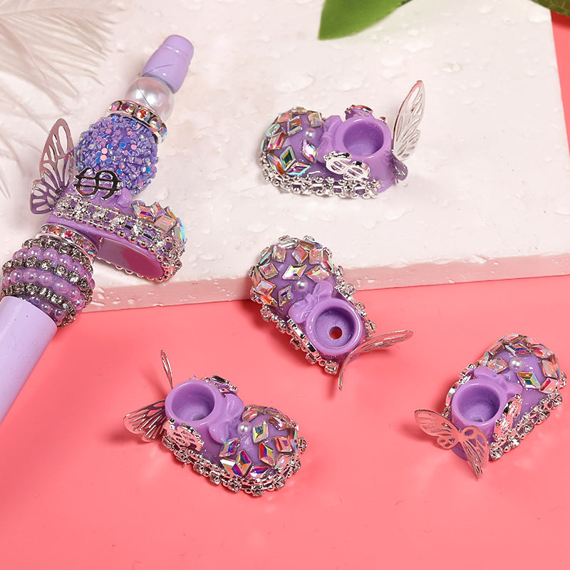 Wholesale 10pcs Heavy Resin Camellia Crystal Shoes Full of Diamond Beads