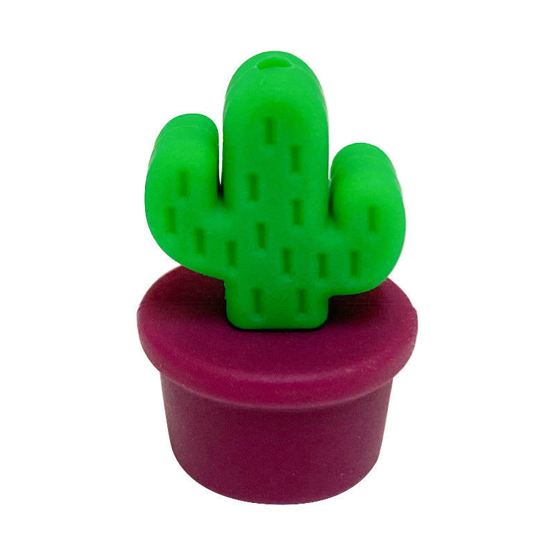 Wholesale of 10PCS Mini Cactus Silicone Beads
