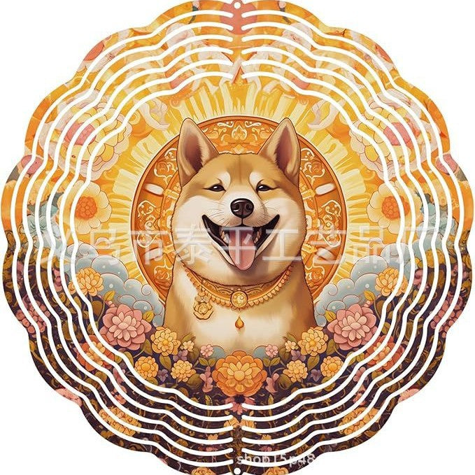 Wholesale animal wind-turning ornaments outdoor 3D rotating wind chimes