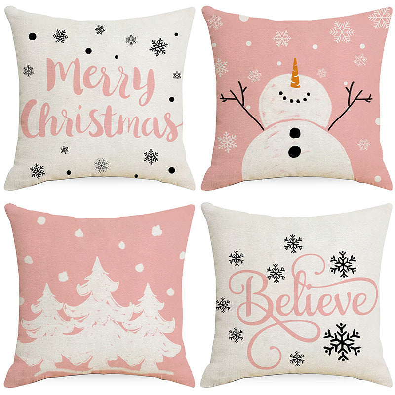 Wholesale Christmas Linen Throw Pillow Cases