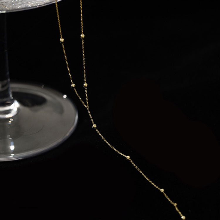 Wholesale 925 Sterling Silver Round Bead Tassel Necklace