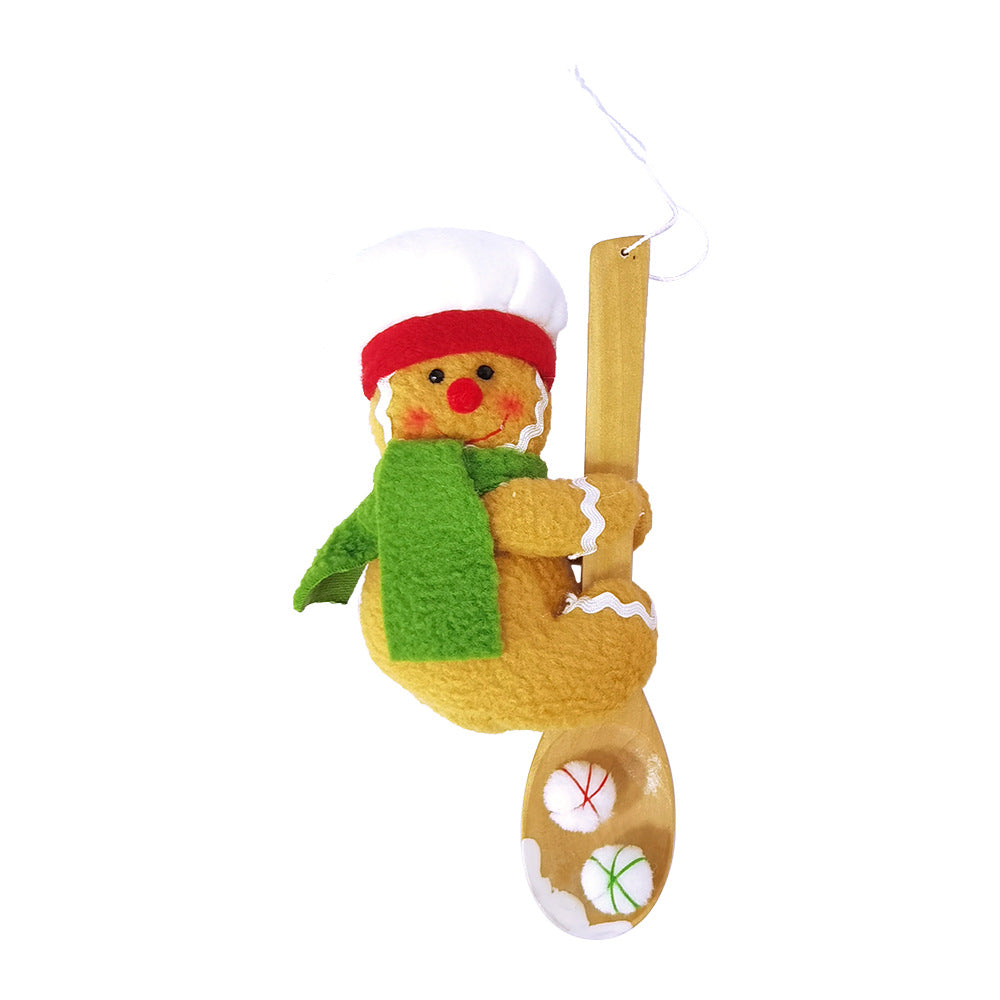 Wholesale  3pcs/pack New Christmas Tree Pendant Small Soup Spoon Gingerbread Man Window Decoration