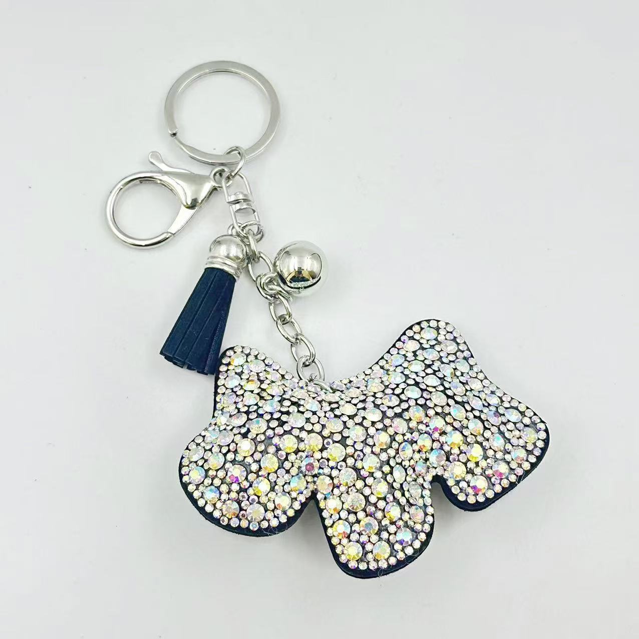 Wholesale  creative cute diamond-studded puppy keychain