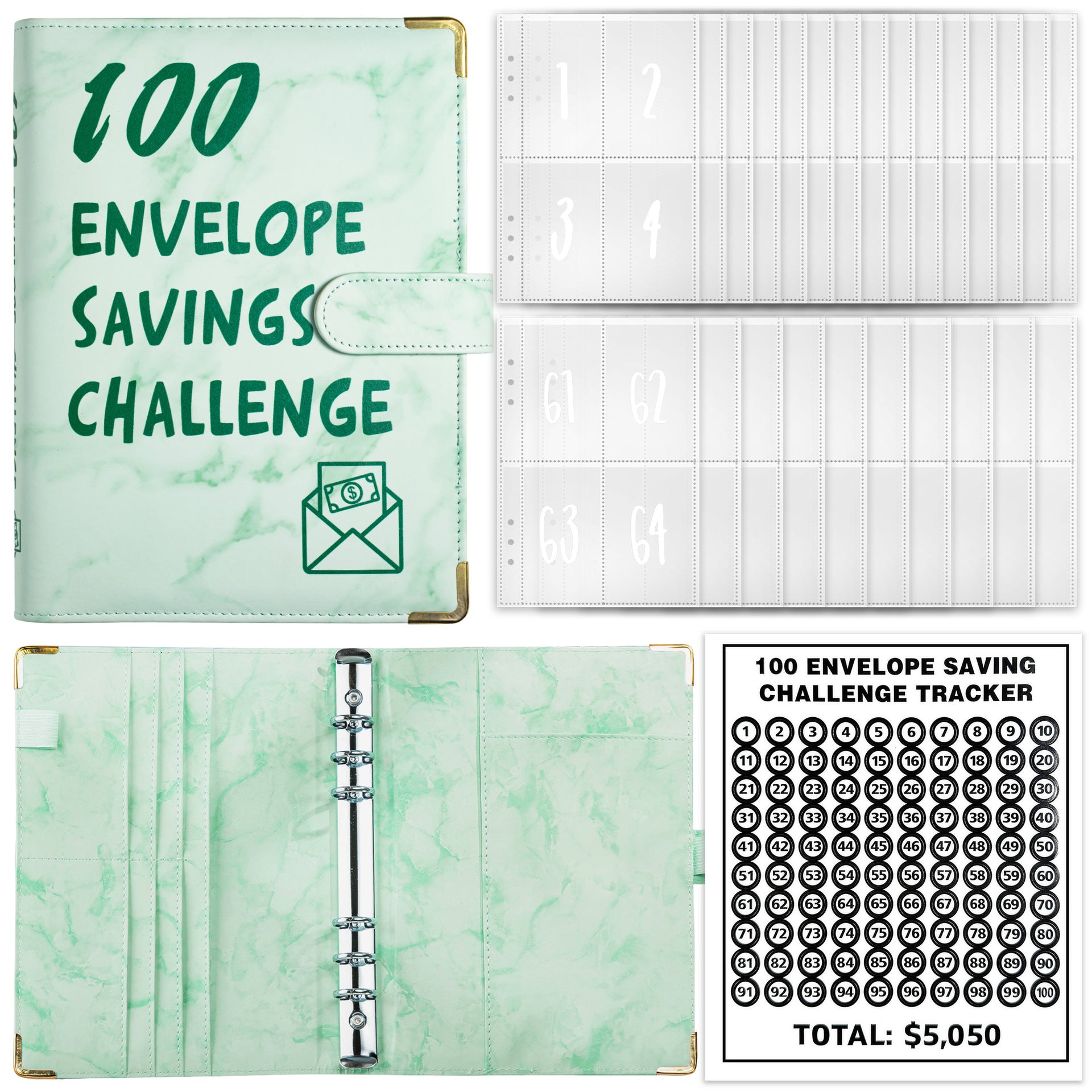 Wholesale 100 Envelope Challenge Couple Loose Page Savings Notebook